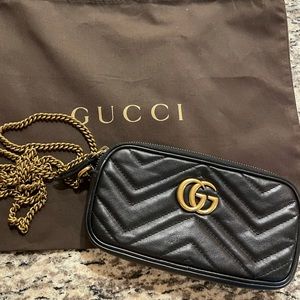 Authentic Gucci Matelasse Marmont wallet on chain
